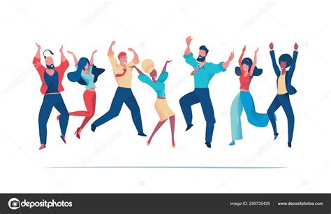 Office fun. Happy office workers jumping up — Stock Vector © Apoev #289735438