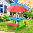 Kids Picnic Table Outdoor Multi-Colour Set with Umbrella