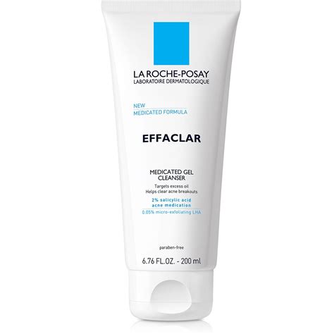 La Roche-Posay Effaclar Acne Face Cleanser, Medicated Gel Cleanser with Salicylic Acid for Acne ...