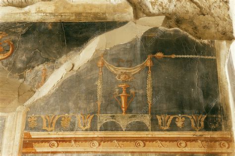 Roman fresco, Herculaneum - Stock Image - E905/0292 - Science Photo Library