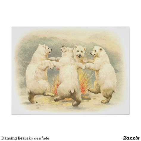 Dancing Bears Poster | Zazzle | Bear paintings, Polar bear paint, Dancing bears