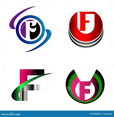 Letter F Alphabet Logo Vector Letter F Icon Set Stock Vector ...