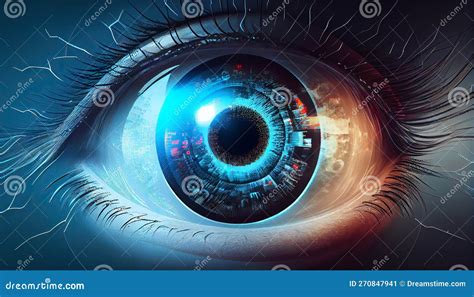 Cybernetic Eye, Wearable Technology Concept Stock Illustration - Illustration of intelligence ...