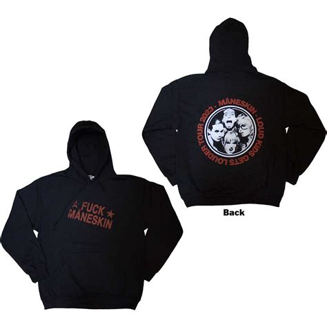 Maneskin Unisex Pullover Hoodie: Fuck Maneskin (Back Print & Ex-Tour)