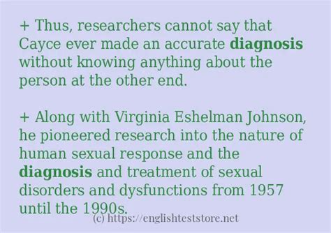 Some example sentences of "diagnosis" - EnglishTestStore Blog