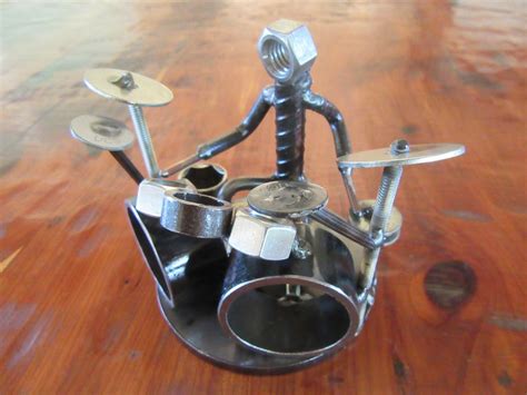 Metal Drummer Sculpture-Scrap Art-Metal Art Musician-Welded | Etsy