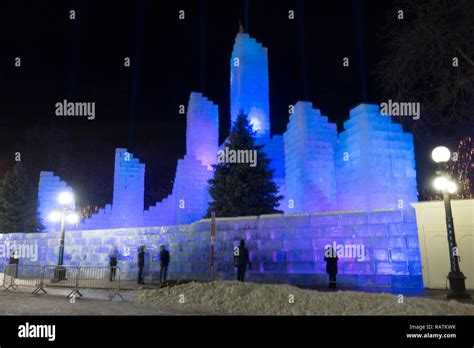 Ice Castle in Rice Park for the Winter Carnival. St Paul Minnesota MN USA Stock Photo - Alamy