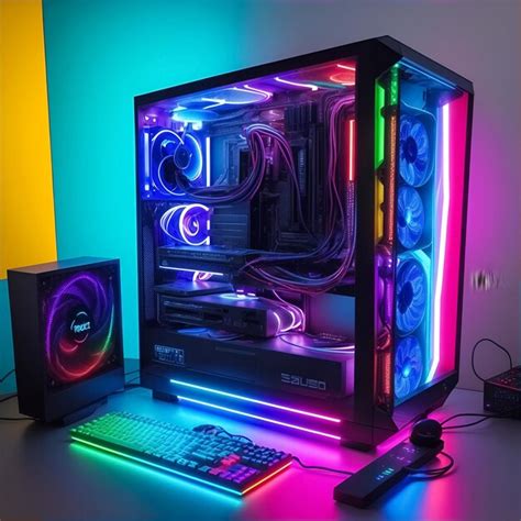 Premium AI Image | rgb_computer_setup