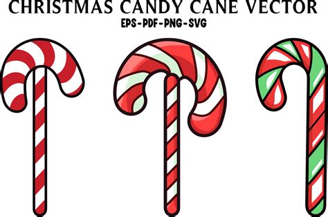 Set of Christmas Candy Cane SVG Vector Graphic by Designs River ...