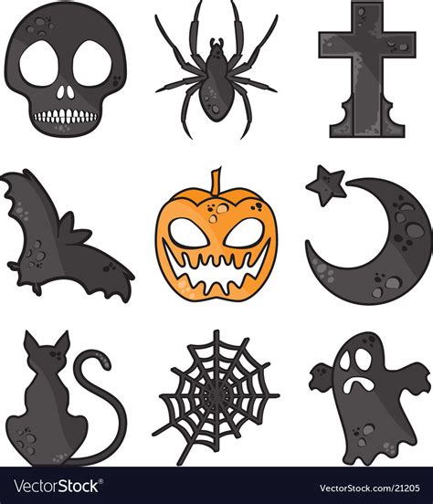 Halloween symbols Royalty Free Vector Image - VectorStock