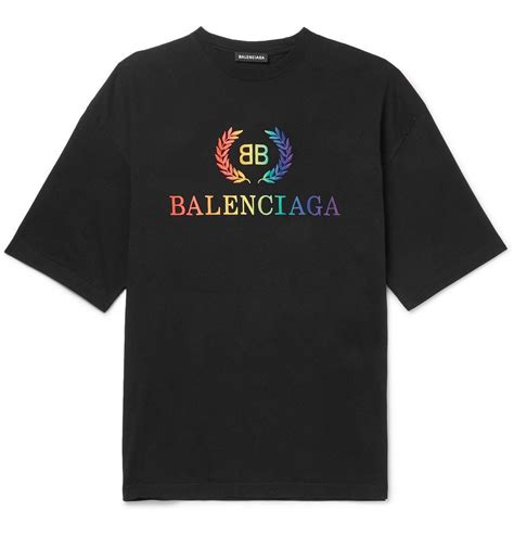 Balenciaga - Logo-Embroidered Cotton-Jersey T-Shirt - Black Balenciaga