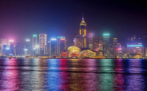 HD wallpaper: Hong Kong, Nightscape, Cityscape, Skyline, HD | Wallpaper ...