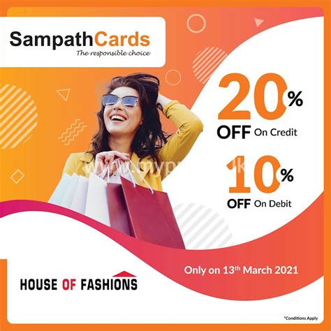 Enjoy up to 20% discount at House of Fashions outlets, exclusively for all Sampath Mastercard ...