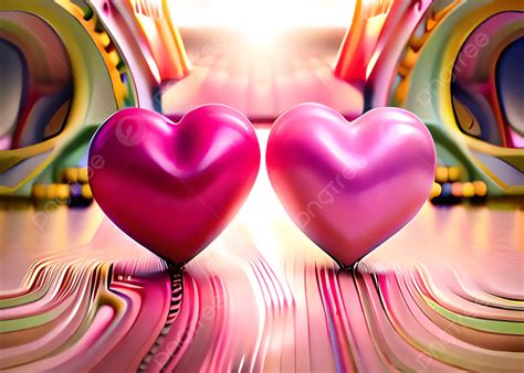 Pink Hearts Romantic Couple Love Colorful Background Image, Wallpaper ...