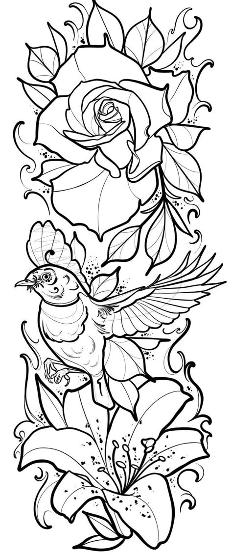 Printable Tattoo Coloring Pages