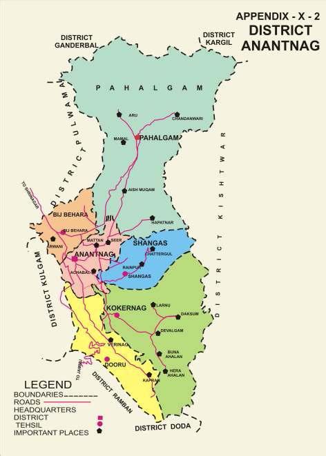 Jammu Kashmir Stark Realities: MAP SHOWING THE BOUNDARIES OF DISTRICT ANANTNAG, Jammu and Kashmir