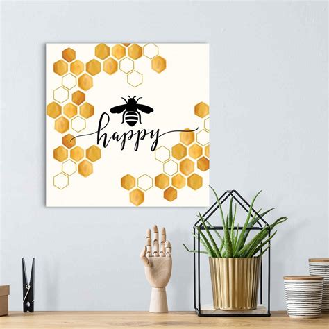 Bee Happy Wall Art, Canvas Prints, Framed Prints, Wall Peels | Great ...