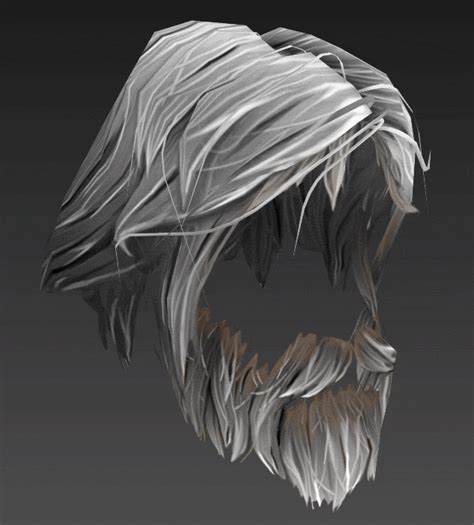 Low poly hair and beard | Hair game, Painterly texture, Zbrush