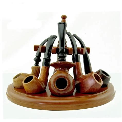 New 1pcs Romanesque Tobacco Pipe Stand 5 Pipe Rack Sturdi Rose Wood Smoking Accessories-in ...