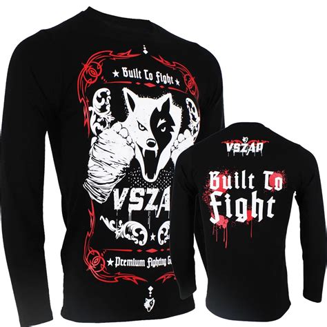 VSZAP BUILT 2 FIGHT Long Sleeve T Shirt MMA fight fighting Muay Thai shirt mma clothing mma t ...