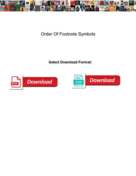 Order of Footnote Symbols - DocsLib