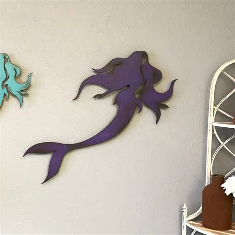 Mermaid Metal Wall Art Home Decor Handmade Choose Your - Etsy