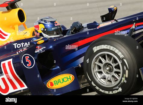 Sebastian VETTEL (GER) in the Red Bull RB6 race car during Formula 1 Tests in February 2010 ...