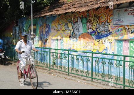 Street art in Fort Kochi Cochin in Kerala in South India in Asia ...