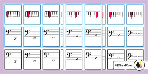 Bass Clef Piano Musical Notes Flash Cards (Teacher-Made)