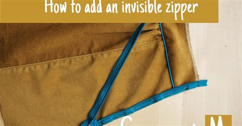 Compagnie M.: A new tutorial online: how to add an invisible zipper