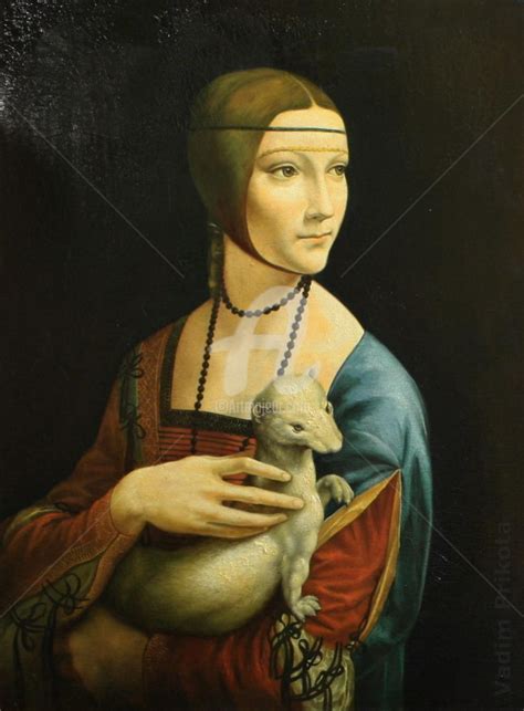 Lady With An Ermine, Painting by Vadim Prikota | Artmajeur