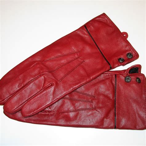 Red Leather Gloves - Etsy