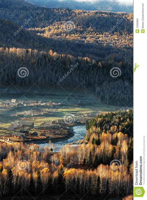 Scenery of Golden Autumn stock image. Image of mongolia - 12392883