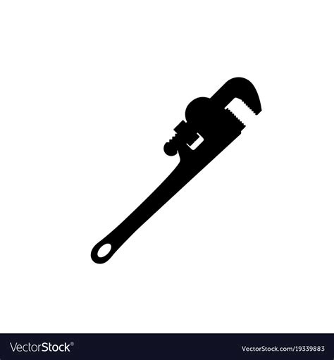 Black silhouette pipe wrench Royalty Free Vector Image