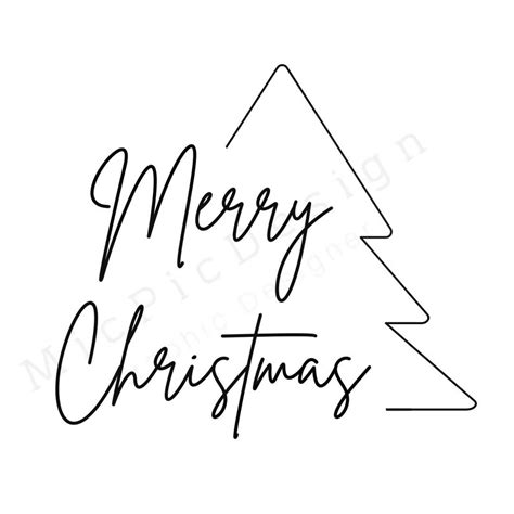 Merry Christmas Svg-downloadable Christmas Svg-merry Christmas Svg Sign-tree Svg-cursive Merry ...