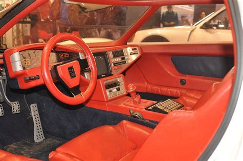 an orange and black interior of a car