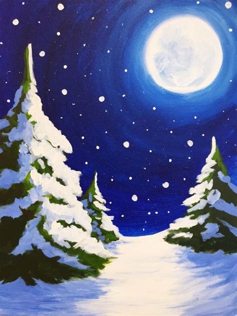 87 Original Winter Paintings on Canvas - Bored Art | Winter painting, Christmas paintings on ...