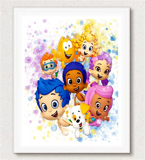 Bubble Guppies, Bubble Guppies Decor, Bubble Guppies Poster, Nursery Poster, Bubble Guppies Art ...