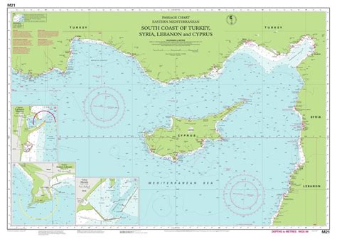 Imray Nautical Chart - Imray-M21 South Coast of Turkey Syria Lebanon and Cyprus