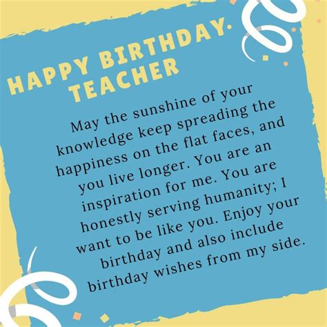 Birthday Wishes For Teacher #WishesForTeacher #BirthdayWishesForTeacher #BirthdayWi… | Birthday ...