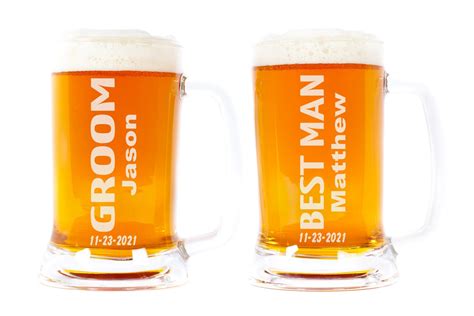 Personalized Groomsmen Beer Mug for Wedding