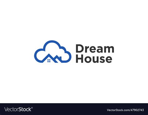 Dream cloud house logo Royalty Free Vector Image