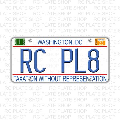 Washington DC RC License Plate | RC PLATE SHOP