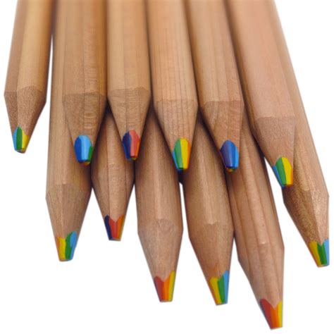 Buy Rainbow Pencils - Triangular Shape Easy to Grip with 7 Colors in 1 Pencil - Natural Cedar ...