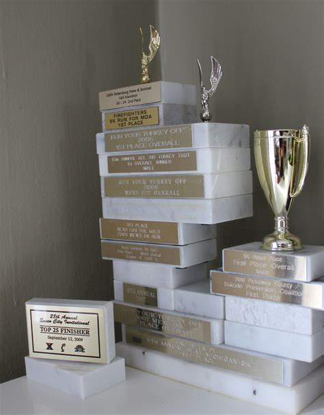 Here's a way to display trophies without the cheesy "metal" running guy ...