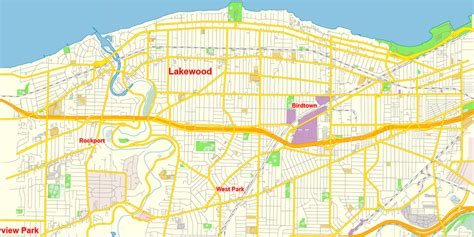 Lakewood Ohio US Map Vector Free Editable Layered Adobe Illustrator + PDF + SVG