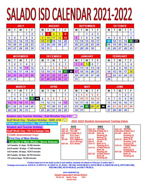 Salado Isd Calendar - Customize and Print