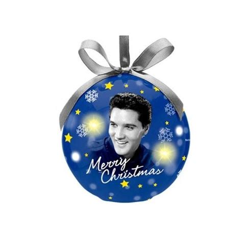 Elvis Presley Blue Ornament with Led Light liked on Polyvore featuring home, home decor, hol ...