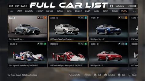 Forza Motorsport (2023) Full Car List (All Cars) - YouTube