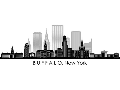 BUFFALO New York City USA Skyline Graphic by simpline · Creative Fabrica